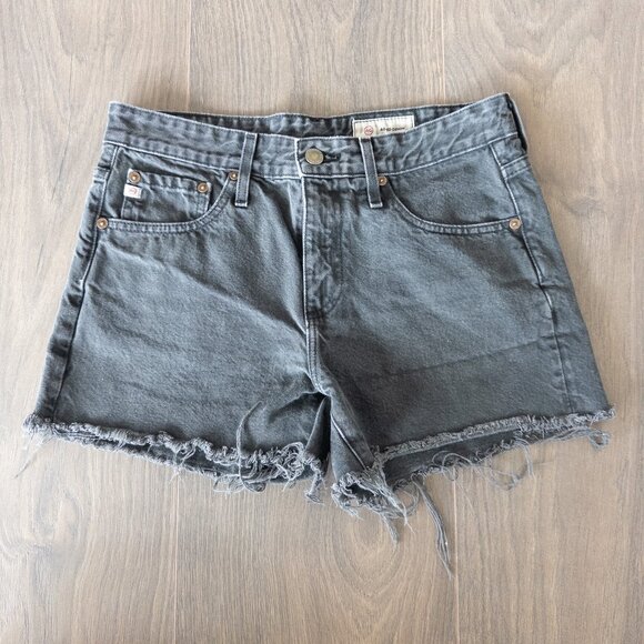 AG Denim Hailey Cut-Off Ex Boyfriend Raw Hem Short in Black Size 26 - Picture 4 of 11